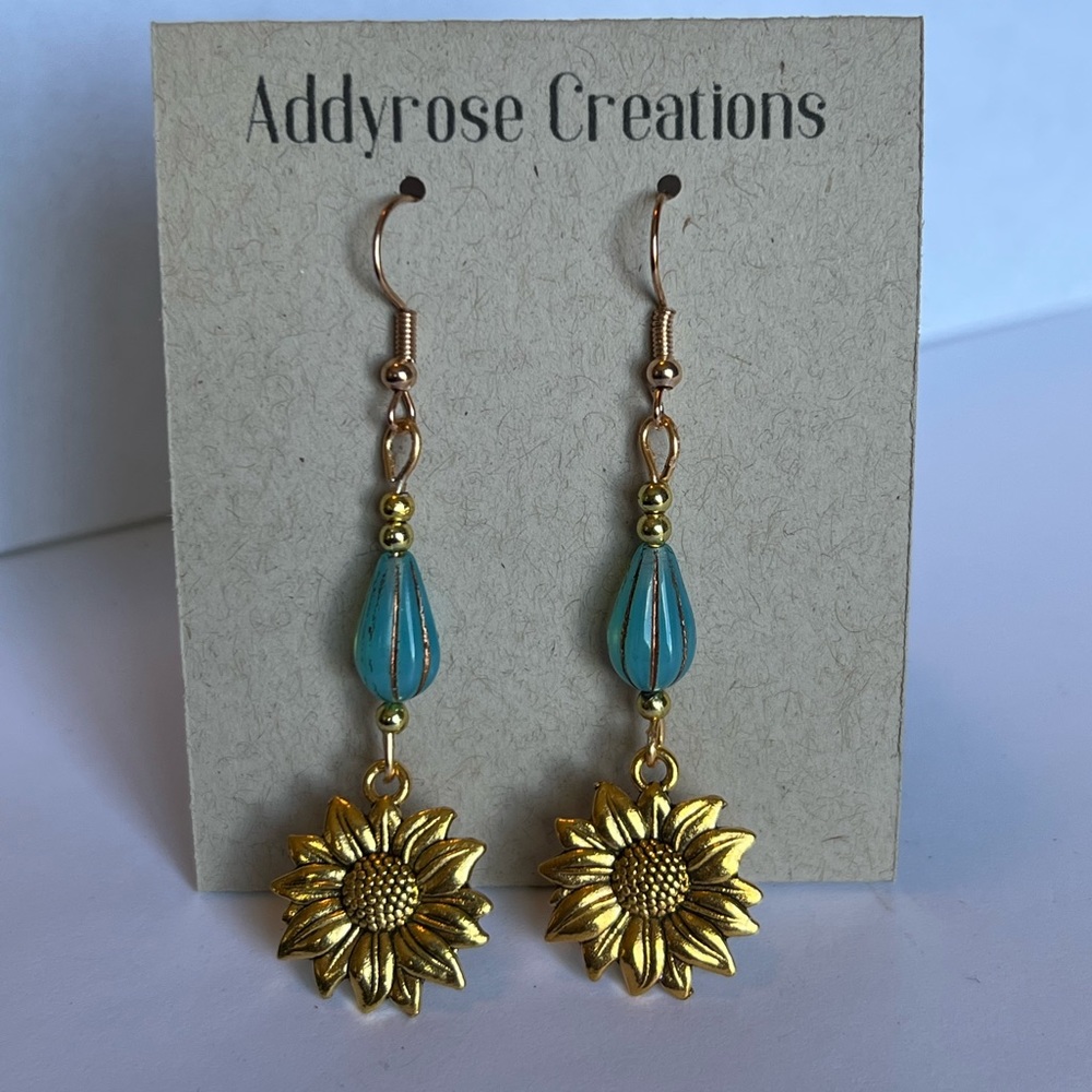Summer sunflower earrings